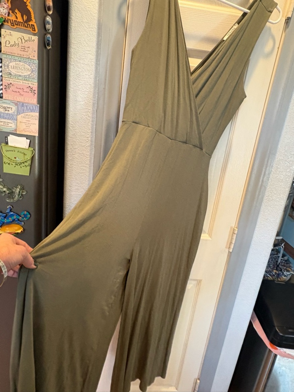 Zenana Outfitters Olive Green Sleeveless Wrap Maxi Dress - Picture 3 of 4